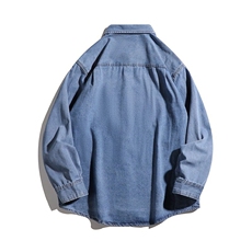 春季牛仔衬衫男日系潮牌cleanfit宽松休闲百搭衬衣外套CY1047-P60，男装衬衫，星座412-2
