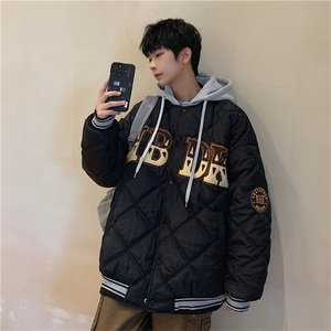 港风 新款夹棒球服男连帽假两件衣袄外套潮X1213-MY22-P125图片