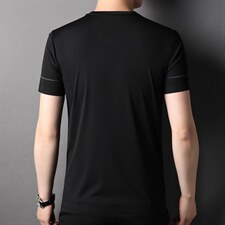 夏季冰丝无痕短袖t恤男薄款修身速干透气休闲百搭简约圆领上衣P95，男装T恤，钱塘6003A(原)4033A