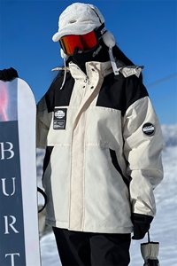 冬款单板双板连帽男女防水防风加绒加厚运动滑雪服外套M35-P125图片
