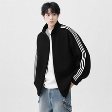 得物二开卫衣光板三条杠开衫卫衣情侣款现货DS-C323-1-W3103-P50，男装卫衣，电商C323-1