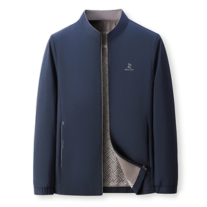 春秋季外套男士上衣中年男款2024新款春季衣服中年纯色百搭休闲图片
