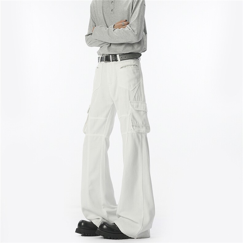 迷彩工装裤炸街修身微喇大码S-5XL拖地牛仔裤现货78011特P45控78，男装牛仔裤，星座227-7