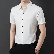 BSS307男士2023年夏季新款百搭衬衫男短袖商务休闲衬衣男装P60，男装衬衫，电商B360