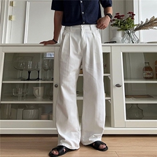 男士休闲宽松竹节纹白色牛仔裤N16/P85控128，男装牛仔裤，电商A242
