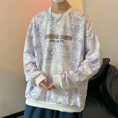印花外套2021新款卫衣圆领宽松潮牌内搭上衣情侣W1649-P35，男装卫衣，星座512-4
