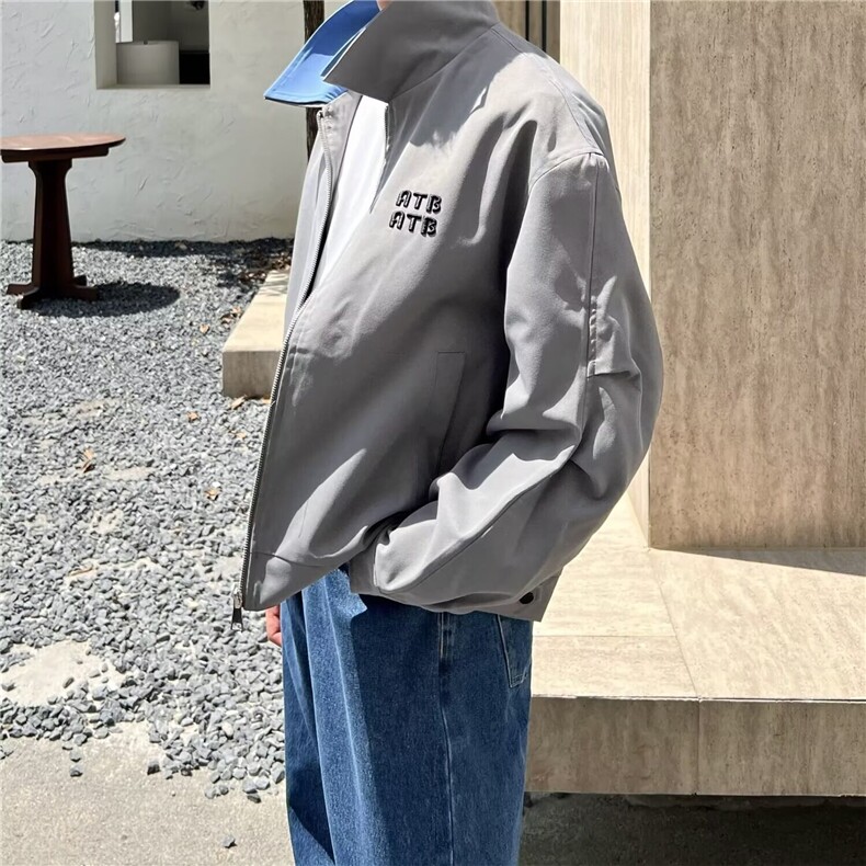 潮流春秋刺绣撞色双层领外套设计感百搭2026新款男士日系夹克上衣,男装夹克,星座506A