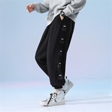 日系2024秋冬款个性卡通印花束脚运动休闲潮牌卫裤8803-P50控69，男装休闲裤，星座914-3