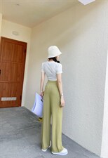 夏季新款！冰丝斜纹直筒裤，其它，欧洛风琴