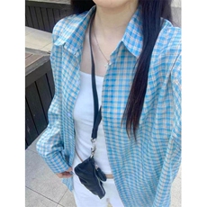 格子衬衫男女长袖韩版潮宽松文艺2026夏季ins新款外套CY1129-P40，男装衬衫，星座412-2