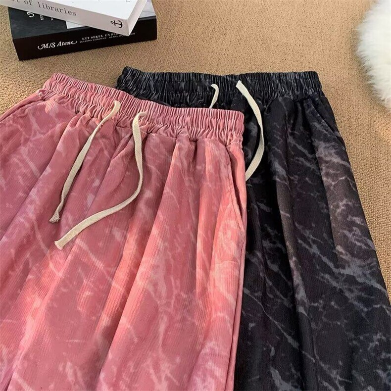 扎染泼墨灯芯绒弯刀裤子GK148P36,男装休闲裤,星座1116-2