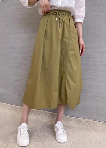 XL9911夏季新款2021气质欧韩范松紧腰不规则百褶裙,女装,L·H·X