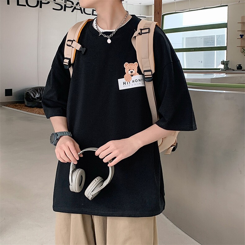 DX111P30港风纯短袖青少年学生百搭休闲潮流宽松T恤纯上,男装T恤,星座1204-3