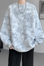 8XL-M美式复古街头风圆领卫衣男特大码上衣套头打底衫WY11P50控68，男装卫衣，电商D206-1