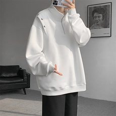 8XL-M星星铆钉半拉链卫衣大码重磅痞帅高街小众立领外套WY5109P58，男装卫衣，电商B238