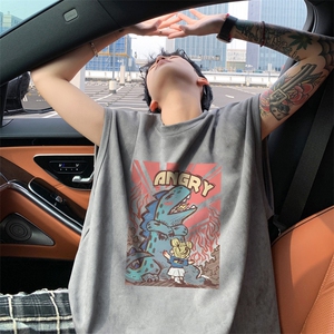 ！2025夏季新款男士麂皮绒背心情侣无袖T恤上衣TLBX20特P18图片