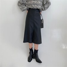 直筒皮裙，其它，精典蓝月