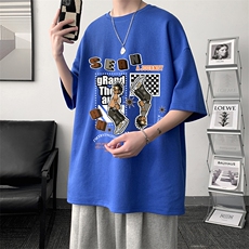 纯棉短袖t恤男大码半袖打底衫宽松体恤衫DX17282-P20大皂风，男装T恤，电商A040