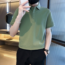 常年款品牌质量纯色光版翻领短袖polo衫男夏季t恤修身T0257-特P40，男装T恤，电商D342