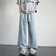 2025年新款春夏季美式宽松复古阔腿牛仔裤S-3XL-8190-特P45，男装休闲裤，星座417-1（原电商B245）