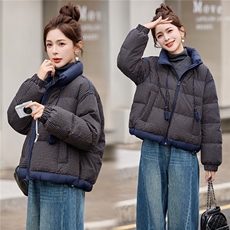 【现货现货】2025冬季新款格子羽绒服短款加厚保暖90白鸭绒面包服，女装羽绒服，一安秀