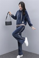 2025秋冬季时尚休闲运动套装连帽两件套，女装运动套装，凯瑟曼