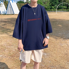 Q11071-P30春夏季七分袖t恤男大码五分袖男短袖中袖，男装T恤，电商A040
