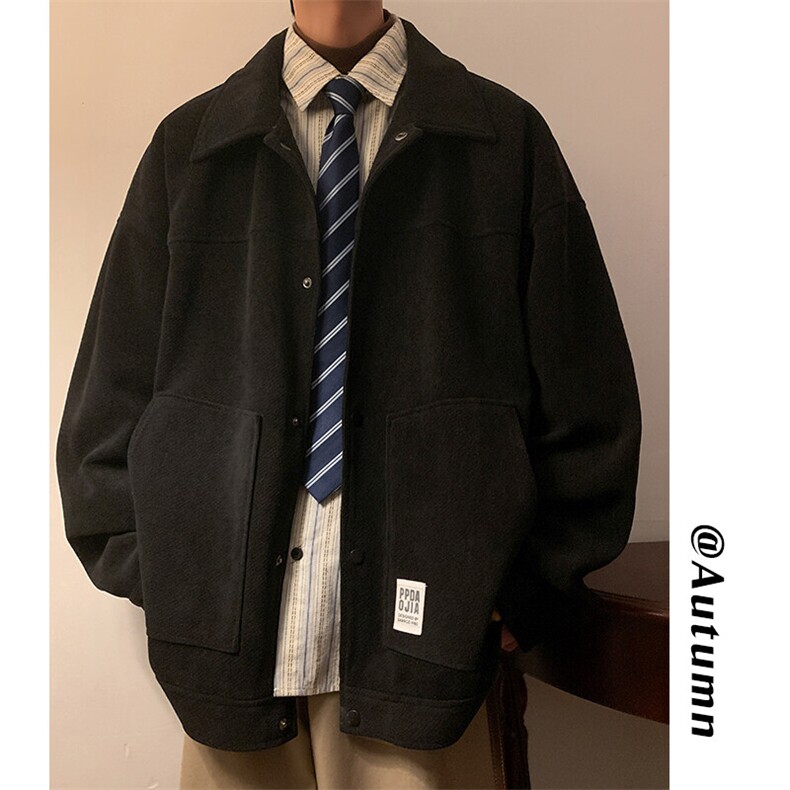 美式复古工装夹克外套男春秋季青少年高级感翻领棉衣服,男装夹克,电商A001-1