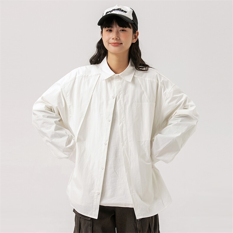 2026春季新款男日系潮牌纯色长袖衬衫宽松外套衬衣CS262-F87,男装衬衫,电商A101（原外27）
