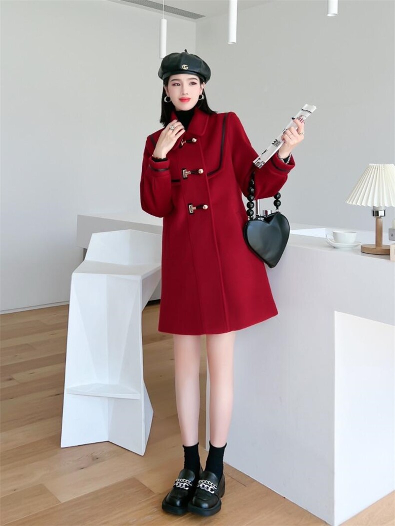 三色三码单面呢大衣不起球牛角扣MLXL，其它，票意情