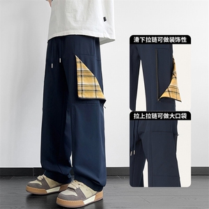多口袋工装直筒休闲裤子男2025春秋季新款宽松运动图片