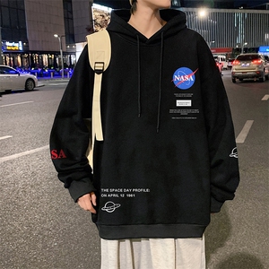 WY2243-P35 纯棉连帽卫衣男大码运动帽衫宽松薄外套男NASA图片