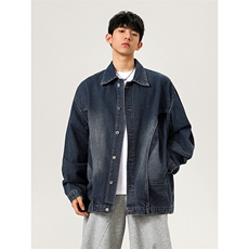 经典款水洗文艺廓形街头外套美式复古情侣百搭牛仔外套HY715TP58，男装工装外套，电商A102B