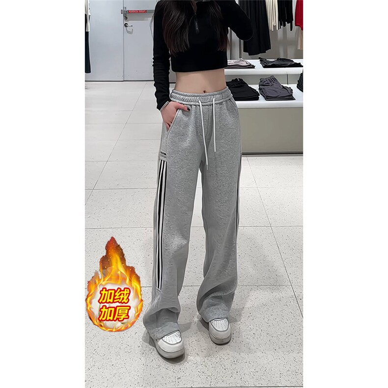 加绒加厚美式条纹运动卫裤A496特P49控88,男装休闲裤,电商A309