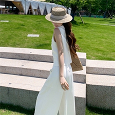 时尚洋所马甲套装女夏季新款职场风V领西装马夹外套阔腿裤两件套，女装套装/套裙，水衣源