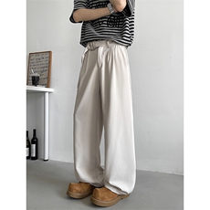 8XL-M垂坠感冰丝西裤大码凉感裤子腰带直筒长裤休闲裤KZ1958/P55，男装休闲裤，电商B238
