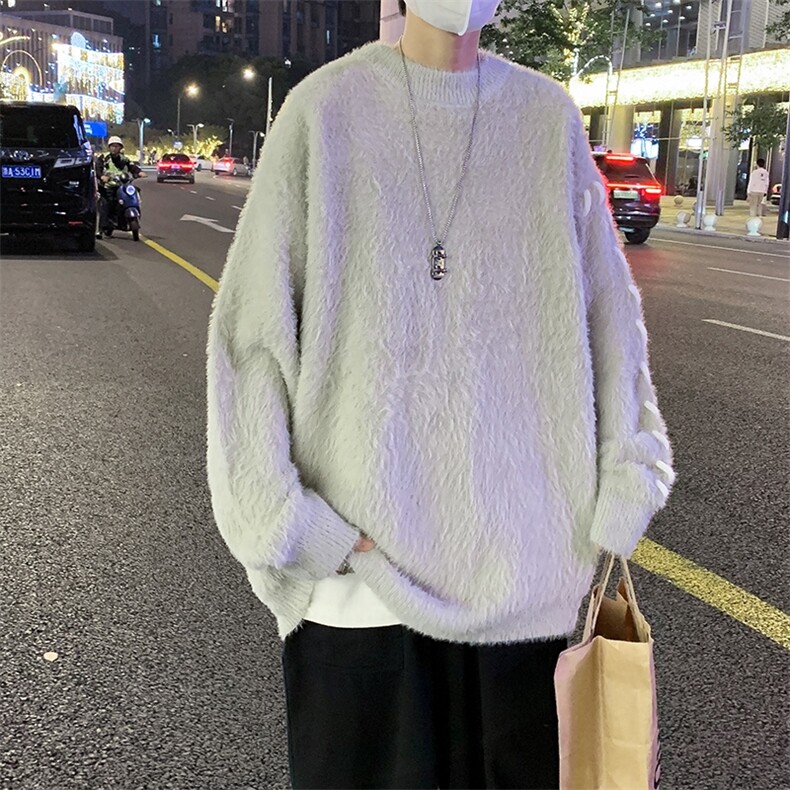 网图84735-P68毛衣男生加厚ins潮牌港风日系百搭休闲复古针织衫,男装针织衫/毛衣,电商D310B