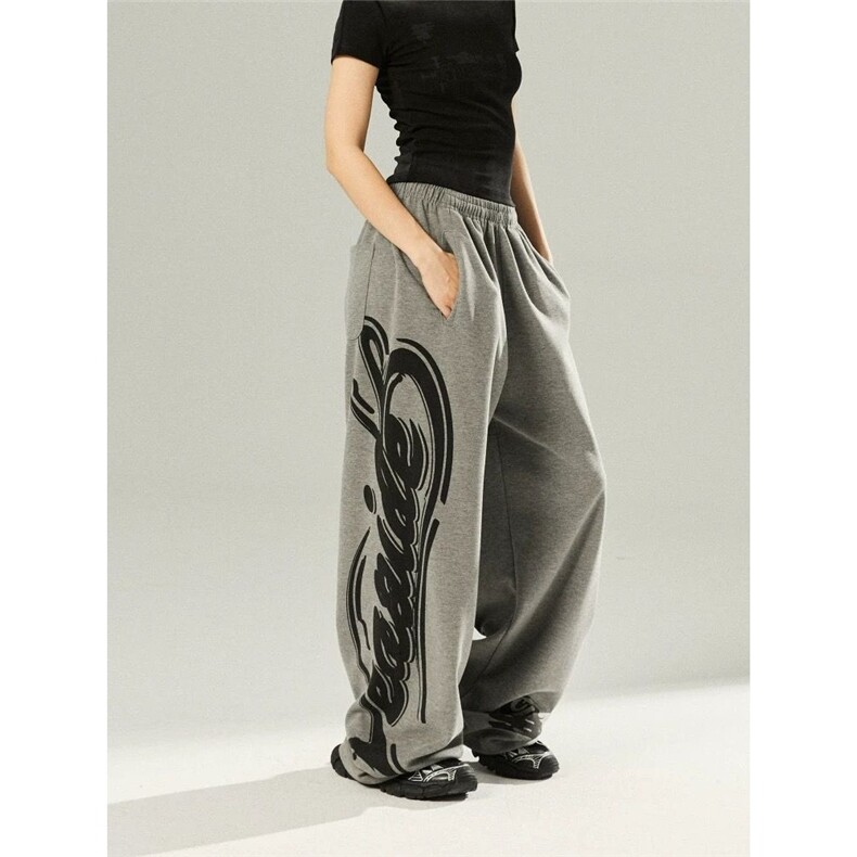 街舞潮牌美式hiphop休闲运动裤爵士舞印花裤子跳舞嘻哈长卫裤女，女装休闲裤，星座1210-1