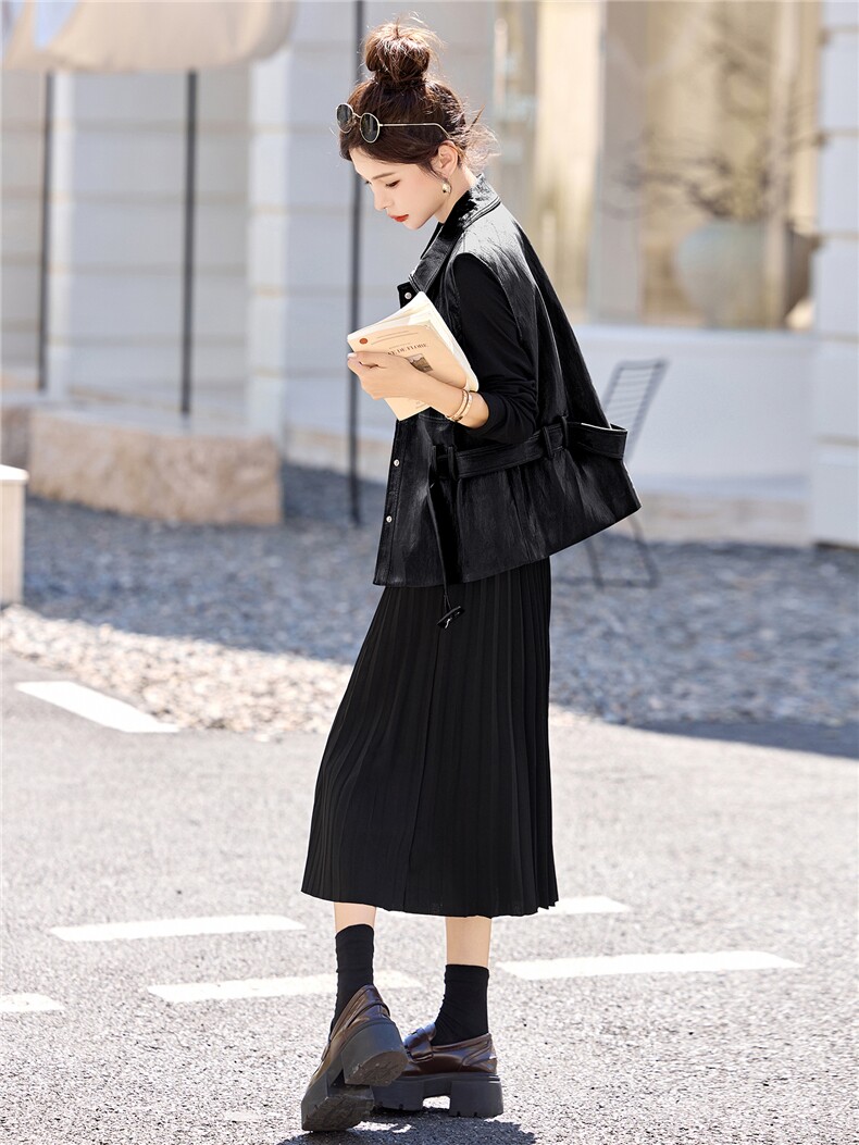 休闲时尚方格牛仔套装女2025年春秋新款高腰宽松显瘦阔腿裤三件套,女装套装/套裙,意芙