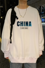 ！22春装港风日系大码印花圆领卫衣长袖潮流学生上衣WY109P25，男装卫衣，电商B220