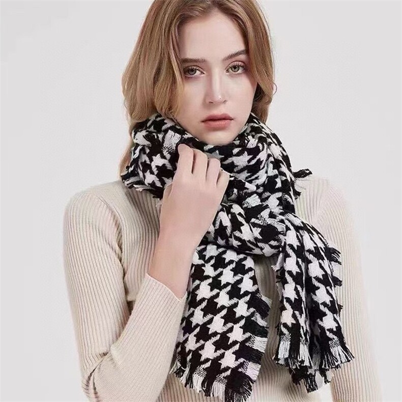 冬季2025新款高级秋冬围巾仿羊绒保暖围巾，围巾，三权袜业