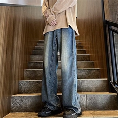 青春流行ins男直筒水洗牛仔裤BN8012P53，男装牛仔裤，星座1116-2