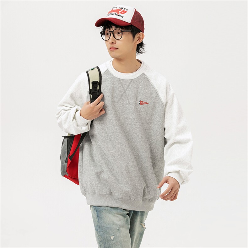 2026春季新款男装日系潮牌宽松拼色卫衣开衫休闲外套WY576-F85,女装短外套,电商A101（原外27）