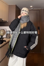 深度库存10W件冬季潮流条纹撞色中性保暖时尚棉袄M2912-特P65控98，男装棉衣，电商A001