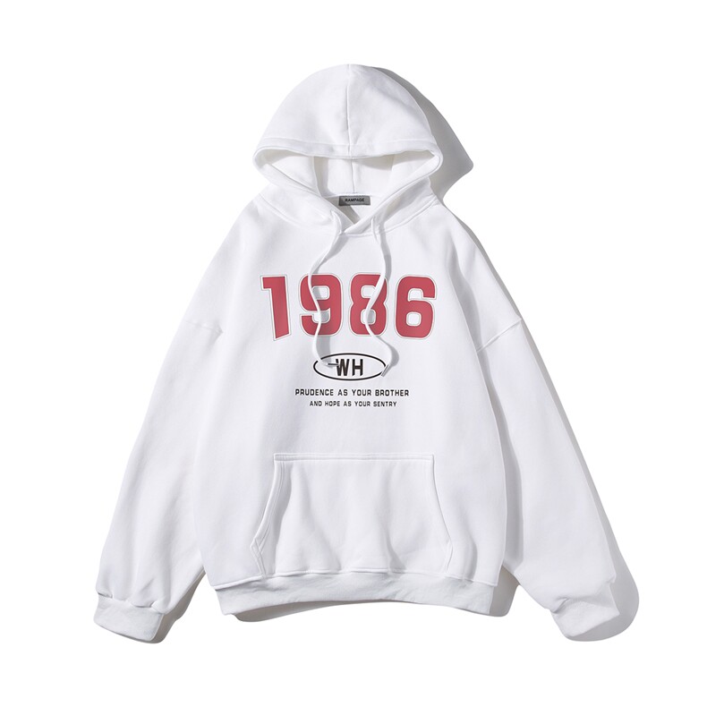 白底新款秋冬时尚百搭宽松字母印花圆领连帽卫衣W254P35控58,男装卫衣,电商A247-1