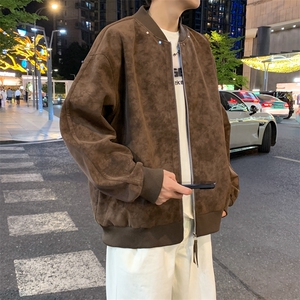 夜景机动皮衣扎染防水棒球领皮夹克男士休闲外套A406 JK2569 P85图片