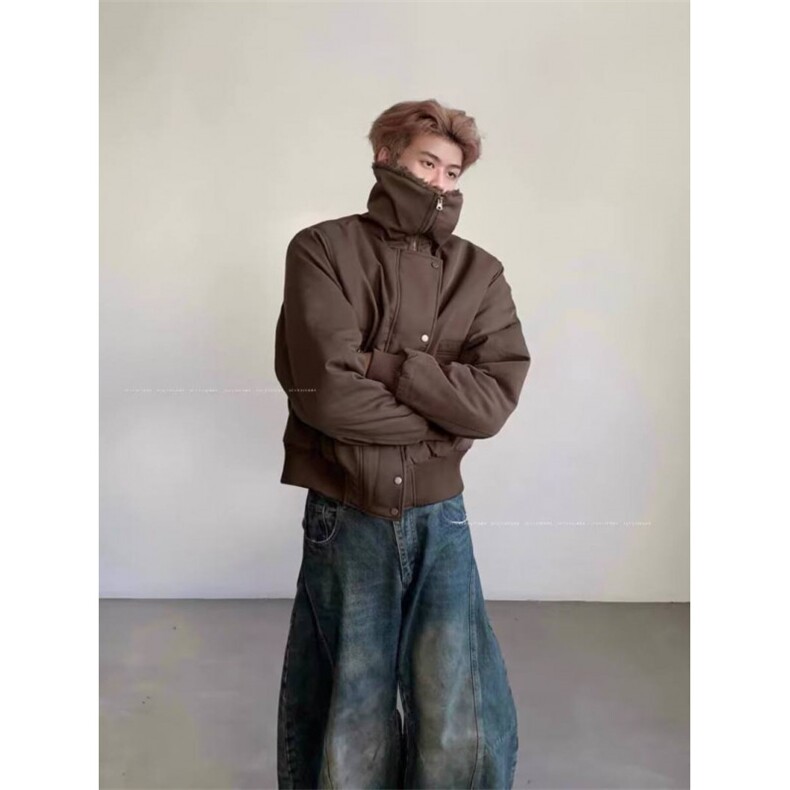 巴恩风毛领夹克棉服男冬季加厚夹棉御寒保暖哈灵顿座山雕棉衣外套,男装夹克,四季星座505