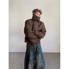 巴恩风毛领夹克棉服男冬季加厚夹棉御寒保暖哈灵顿座山雕棉衣外套，男装夹克，四季星座505