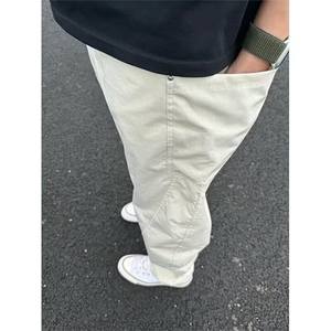 美式半松紧降落伞兵裤子男装潮牌春夏速干工装阔腿冲锋裤宽松休闲图片