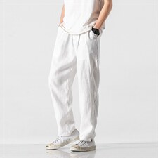 亚麻裤男纯色百搭潮流束脚裤A221/K318，男装休闲裤，电商A221A